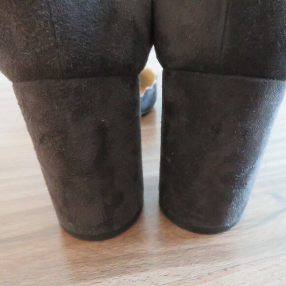 CHLOE Lauren Scalloped Ankle Strap Suede Block Heel Shoes Academia - Size US 7.5 - Picture 10 of 15